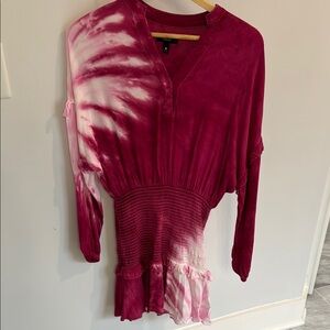 Aqua - Bloomingdale’s Women's Tie-Dye Top - Pink Size Small